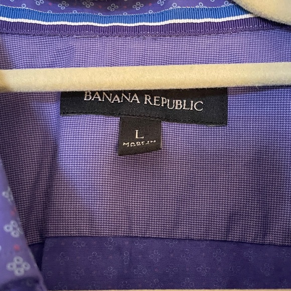 Banana Republic Purple Patterned Men's Shirt - Picture 2 of 4